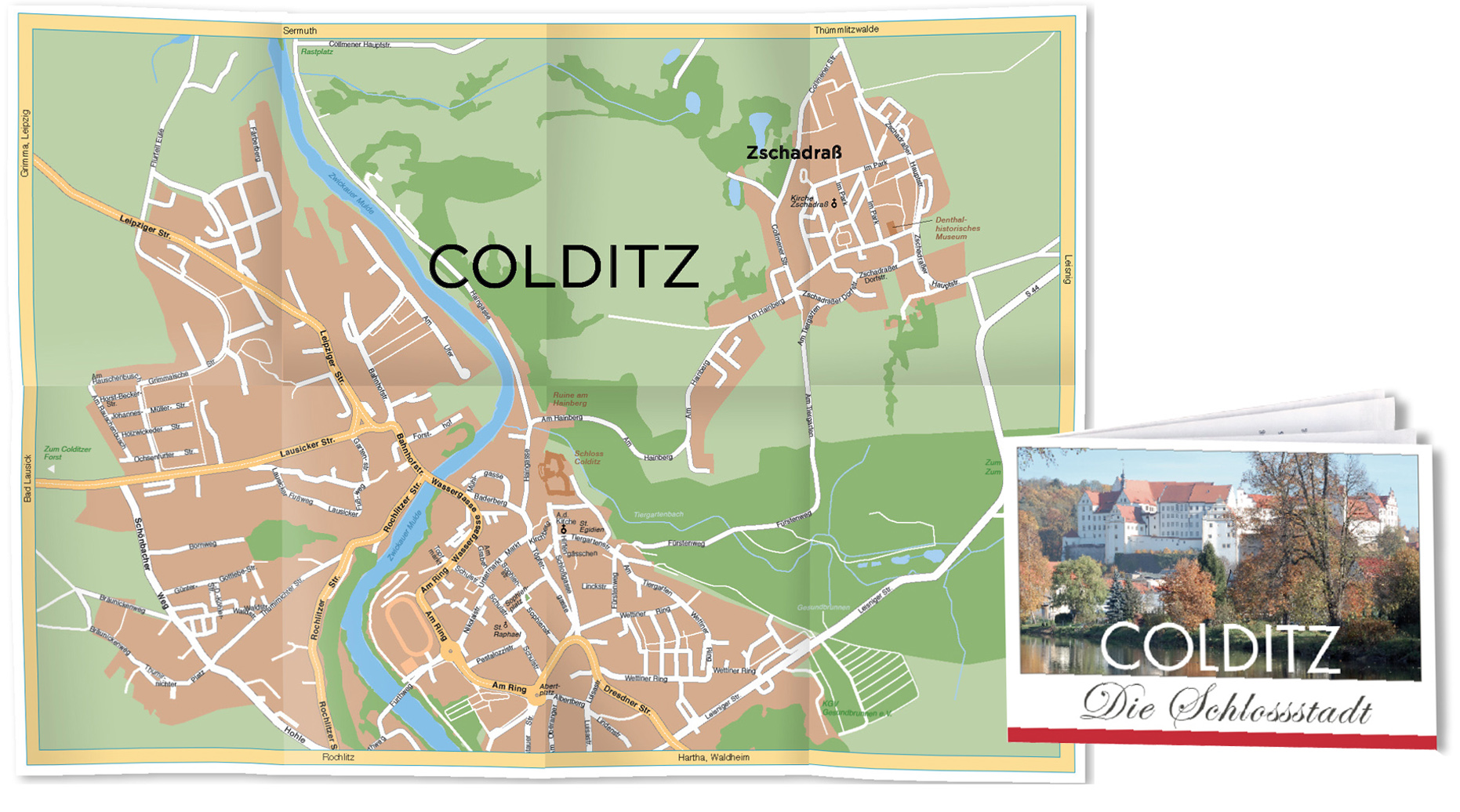 Miniplan/Mini-Stadtplan Stadt Colditz
