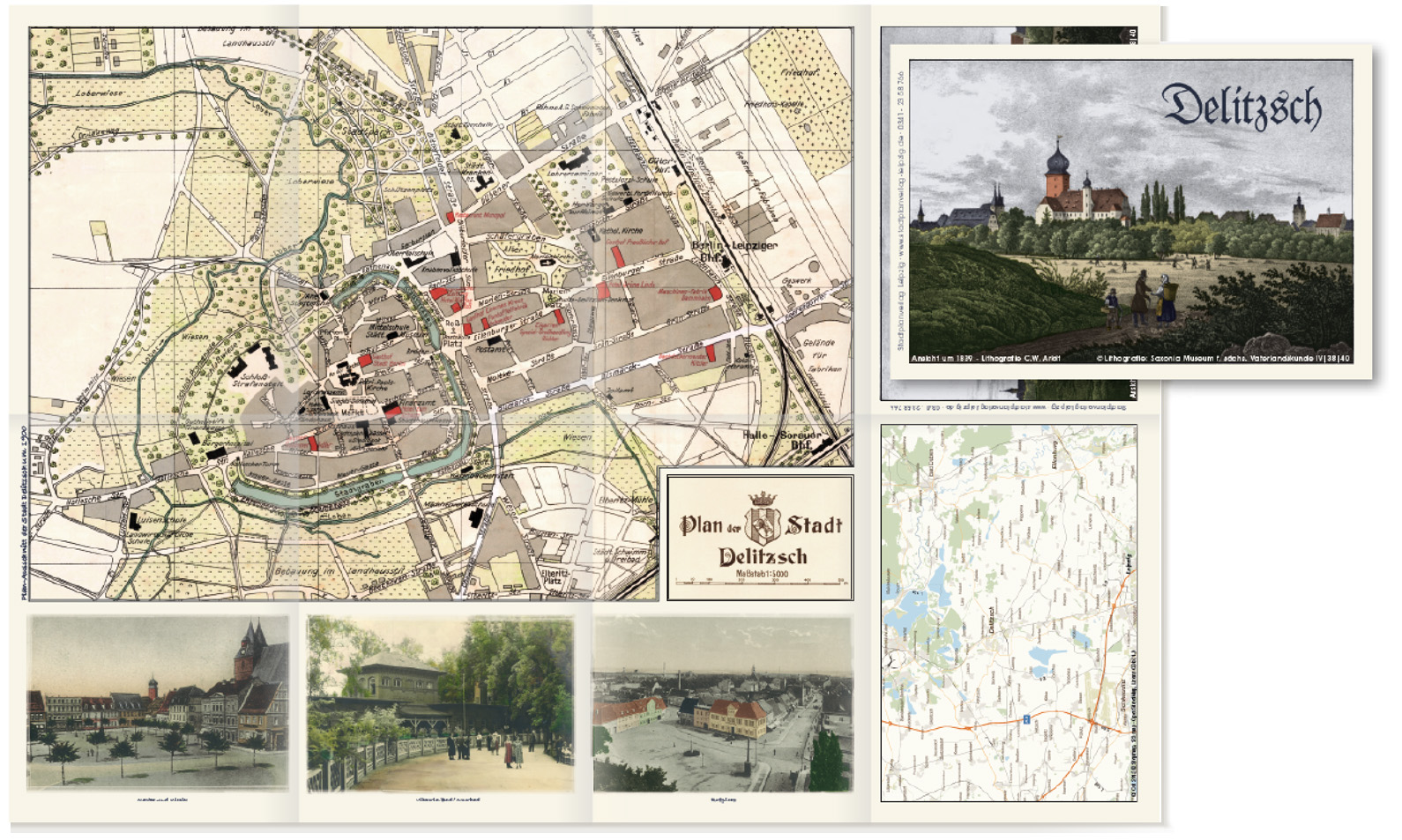 Miniplan/Mini-Stadtplan Stadt Delitzsch